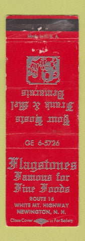 Matchbook Cover - Flagstones Restaurant Newington NH WORN