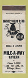 Matchbook Cover - Mile A Way Tavern Billings MT WEAR