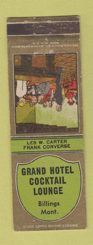 Matchbook Cover - Grand Hotel Cocktail Lounge Billings MT