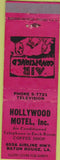 Matchbook Cover - Hollywood Motel Baton Rouge LA