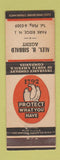 Matchbook Cover - Alex Sibbald Insurance Park Ridge NJ