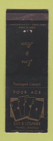 Matchbook Cover - Four Ace Bar Lounge Hardin MT