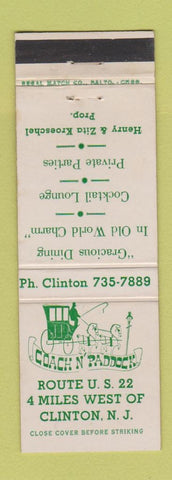Matchbook Cover - Coach n Paddock Clinton NJ
