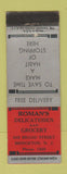 Matchbook Cover - Roman's Deli Grocery Bridgeton NJ low phone # WEAR