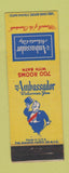 Matchbook Cover - Ambassador Hotel Atlantic City NJ WEAR