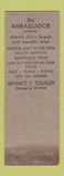Matchbook Cover - Ambassador Hotel Atlantic City NJ WEAR