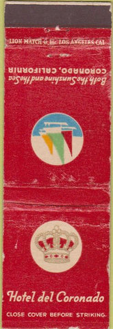 Matchbook Cover - Hotel Del Coronado CA WORN