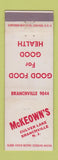Matchbook Cover - Frank Dailey's Meadowbrook Cedar Grove NJ WEAR