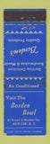 Matchbook Cover - Borden Bowl Newark NJ WEAR