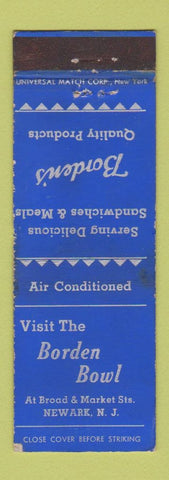 Matchbook Cover - Borden Bowl Newark NJ WEAR