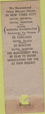 Matchbook Cover - Hotel Annapolis Washington DC WORN