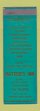 Matchbook Cover - Matteo's Inn Newton NJ shuffleboard billiards ping pong