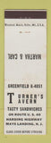 Matchbook Cover - Turner's Tavern Mays Landing NJ