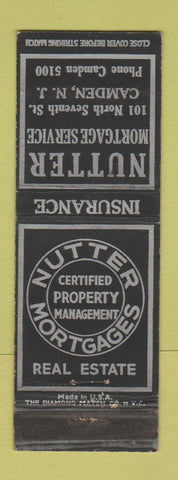 Matchbook Cover - Nutter Mortgage Service Camden NJ Real Estate WEAR