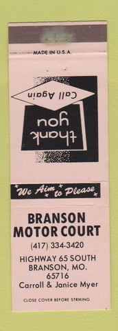 Matchbook Cover - Branson Motor Court Motel Branson MO WEAR