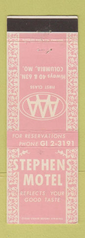 Matchbook Cover - Stephens Motel Columbia MO PINK