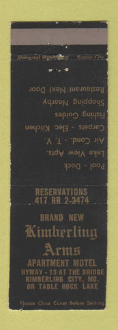 Matchbook Cover - Kimberling Arms Motel Kimberling City MO