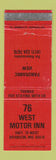 Matchbook Cover - 76 West Motor Inn Branson MO WEAR