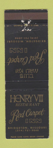 Matchbook Cover - Henvry VII Restaurant Red Carpet Inn Bridgeton MO WORN