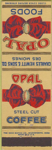 Matchbook Cover - Opal Foods Coffee Des Moines IA