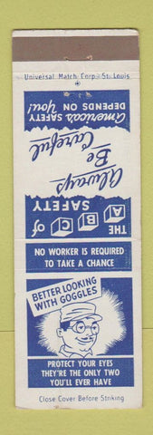 Matchbook Cover - Safety Goggles DuPont Parlin NJ