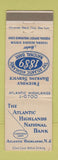 Matchbook Cover - Atlantic Highlands National Bank NJ