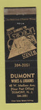 Matchbook Cover - Dumont Wines Liquor Dumont NJ WEAR