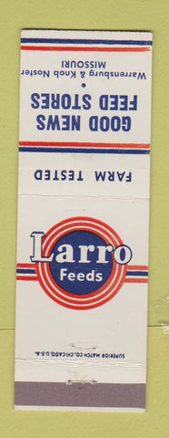 Matchbook Cover - Larro Feeds Warrensburg Knob Noster MO