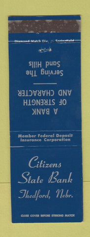Matchbook Cover - Citizens State Bank Thedford NE WEAR