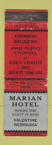 Matchbook Cover - Marian Hotel Valentine NE WEAR