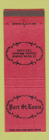 Matchbook Cover - Port St Louis Clayton MO