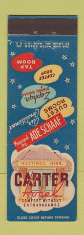 Matchbook Cover - Hotel Carter Hastings NE