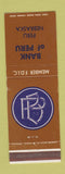Matchbook Cover - Bank of Peru NE