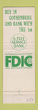 Matchbook Cover - First State Bank Gothenburg NE