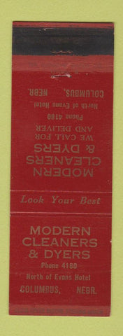 Matchbook Cover - Modern Cleaners Dyers Columbus NE WEAR