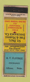 Matchbook Cover - RT Flotree Insurance Albion NE WORN