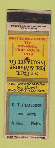 Matchbook Cover - RT Flotree Insurance Albion NE WORN