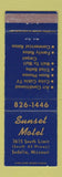 Matchbook Cover - Sunset Motel Sedalia MO