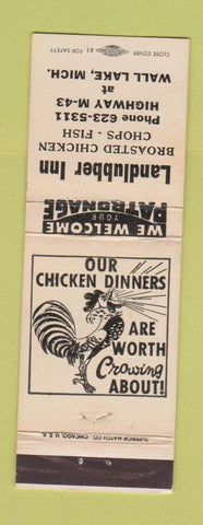 Matchbook Cover - Landlubber Inn Chicken Wall Lake MI