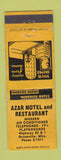 Matchbook Cover - Azar Motel Restaurant Greenville MS WORN