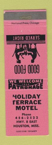Matchbook Cover - Holiday Terrace Motel Houston MS WEAR