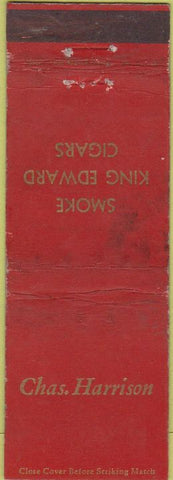 Matchbook Cover - King Edwards Cigars Chas Harrison