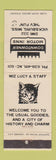 Matchbook Cover - Downtowner Motor Inns Vicksburg MS cat