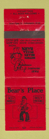 Matchbook Cover - Bear's Place Pizza Bloomington Indianapolis IN