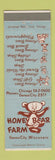 Matchbook Cover - Honey Bear Farm Genoa City WI