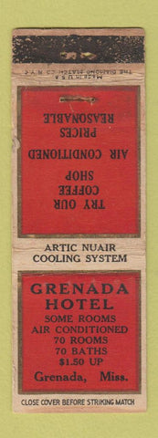 Matchbook Cover - Grenada Hotel MS WORN