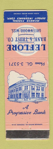 Matchbook Cover - Leflore Bank and Trust Greenwood MS WEAR
