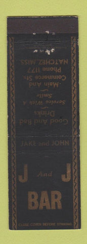 Matchbook Cover - J&J Bar Natchez MS WEAR