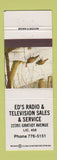 Matchbook Cover - Ed's Radio TV Sales Service Detroit? MI