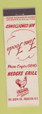 Matchbook Cover - Hedges Grill Rochester NY feature chicken